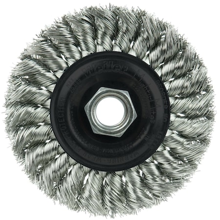 Weiler Standard Twist Knot Wire Wheel 4", .014" Fill, 5/8"-11 UNC Nut 13113